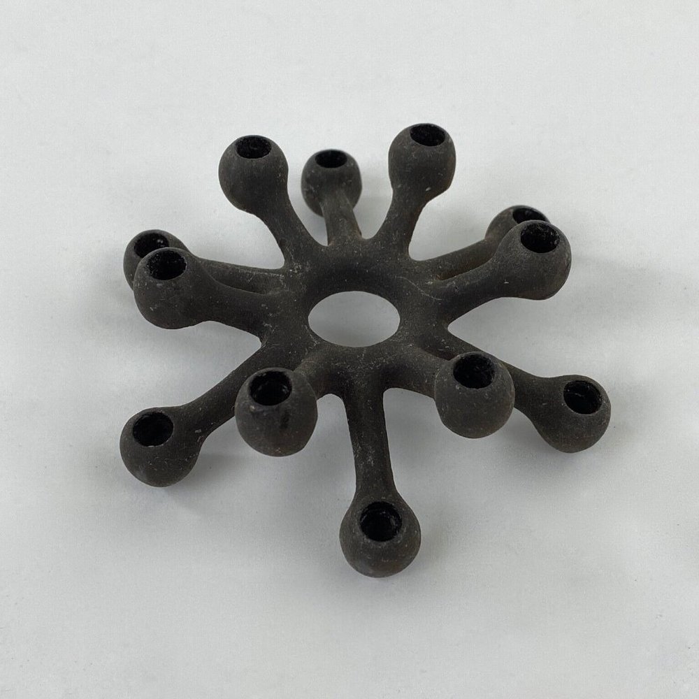 Dansk Designs Mid Century Modern Starburst Candle Holder Cast Iron
